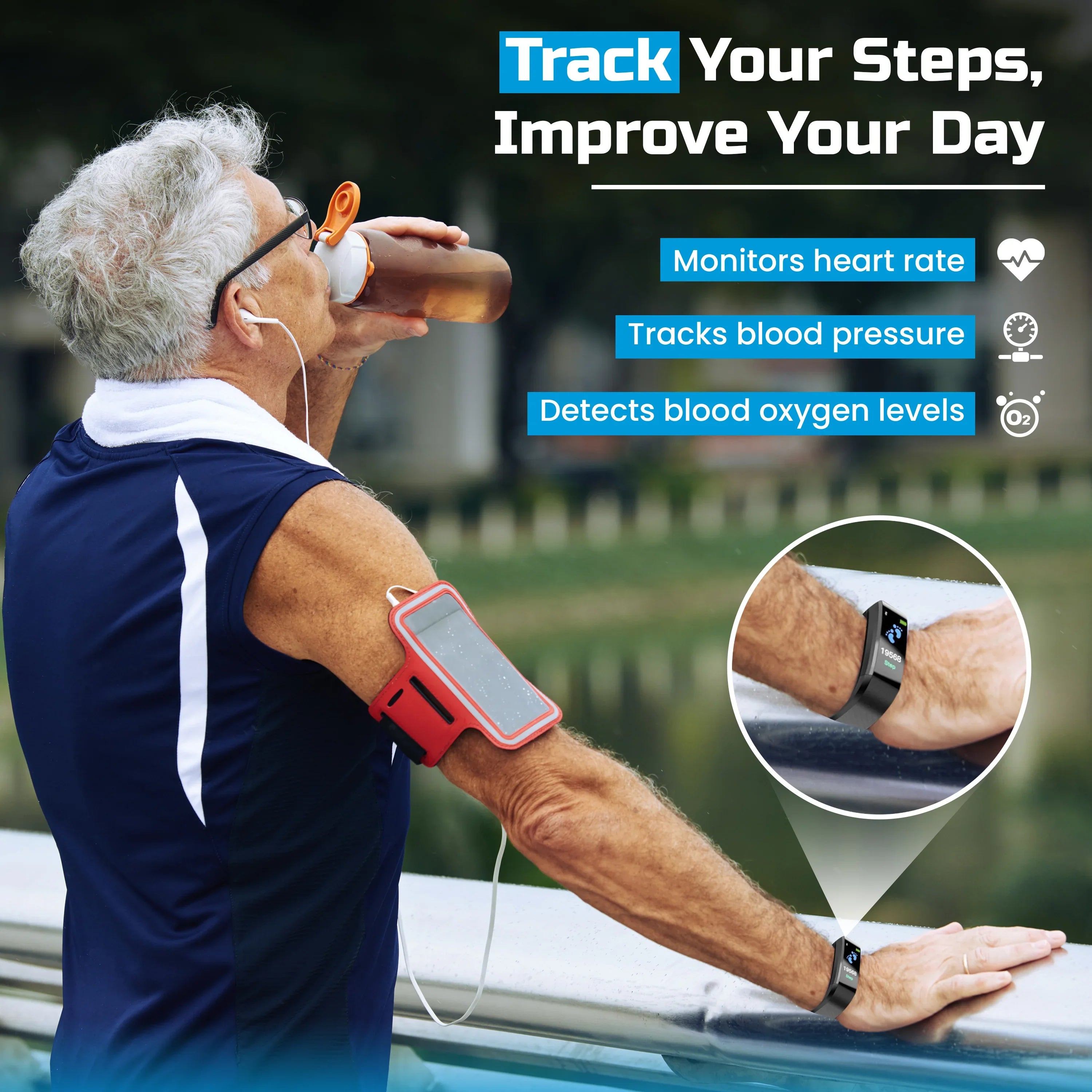 Senior Smartwatch with Activity Tracking LED Display - Image 5