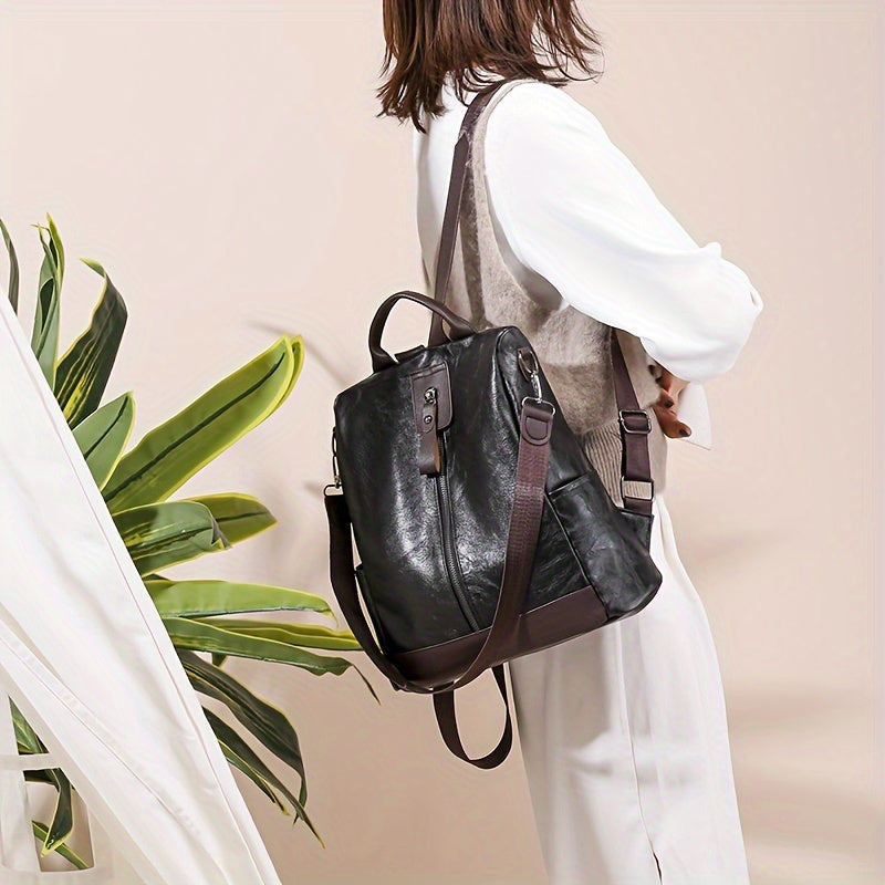 Women’s Vegan PU Leather Backpack with Secure Design - Image 4