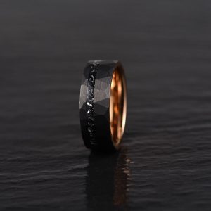 8mm Black Tourmaline Tungsten Carbide Ring