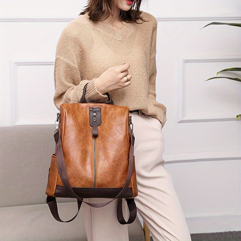 Women’s Vegan PU Leather Backpack with Secure Design - Image 7