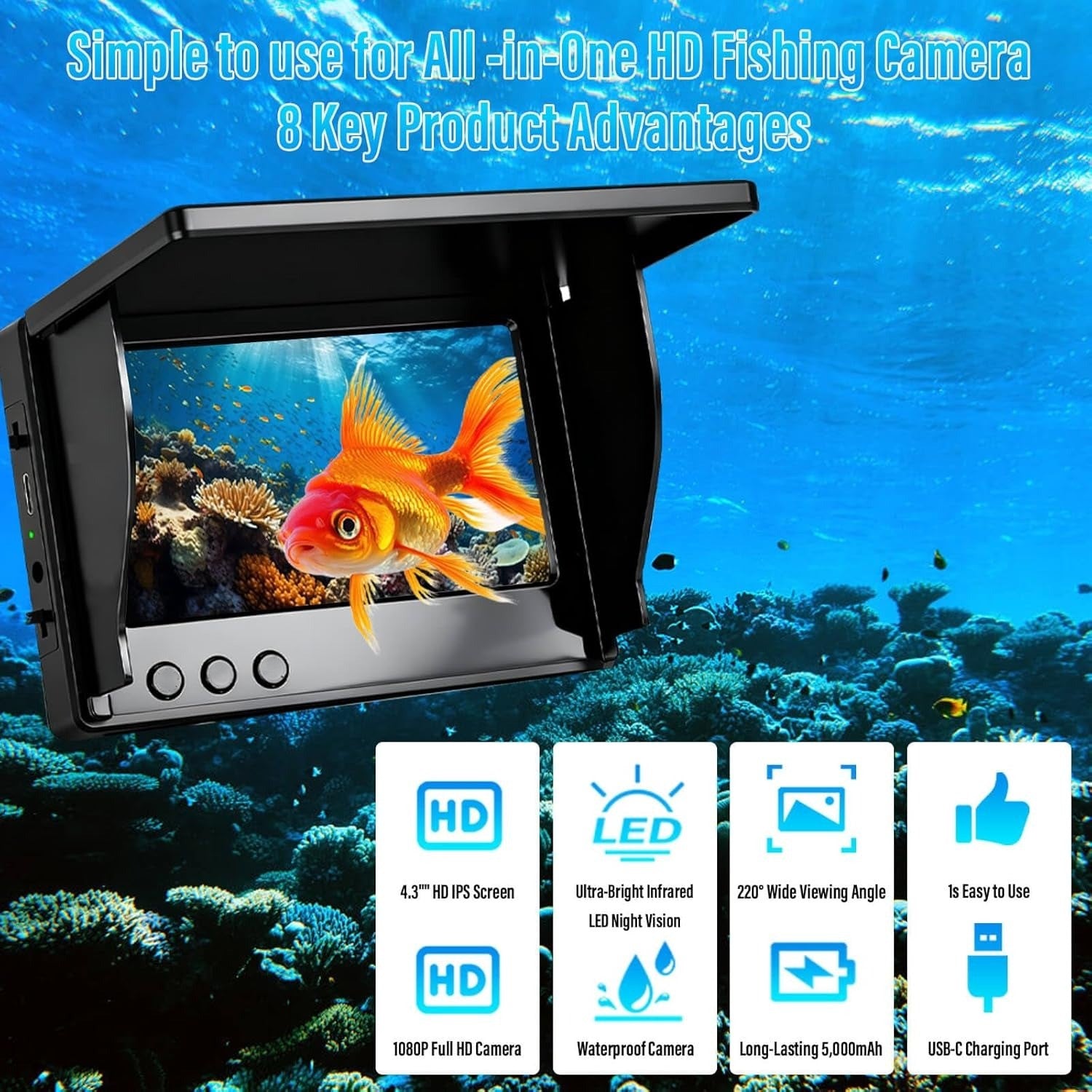 HD Underwater Fishing Camera with Temperature Sensor - Image 5