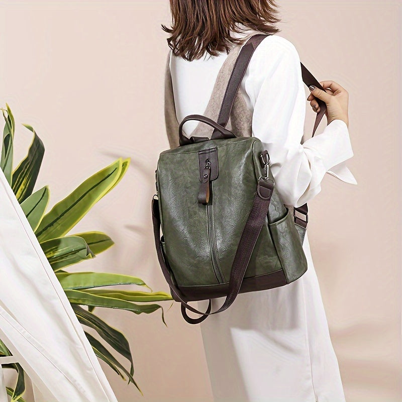 Women’s Vegan PU Leather Backpack with Secure Design - Image 6