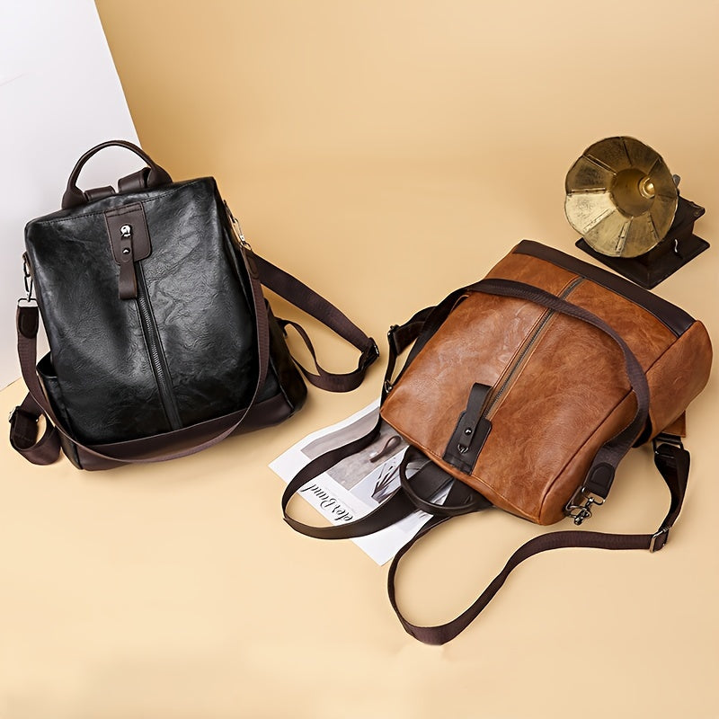Women’s Vegan PU Leather Backpack with Secure Design - Image 13