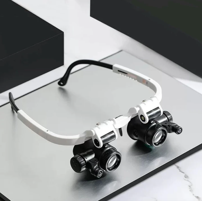 Jeweler Head-Mounted LED Magnifying Headband 8X–23X