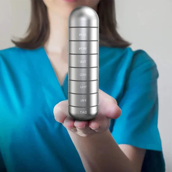 Aluminum 7-Compartment Pill Box Container - Image 6