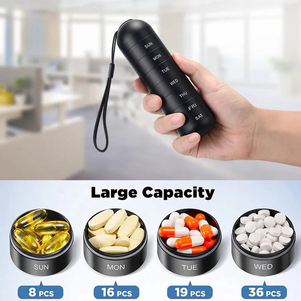 Aluminum 7-Compartment Pill Box Container - Image 7