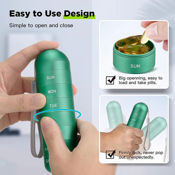 Aluminum 7-Compartment Pill Box Container - Image 8