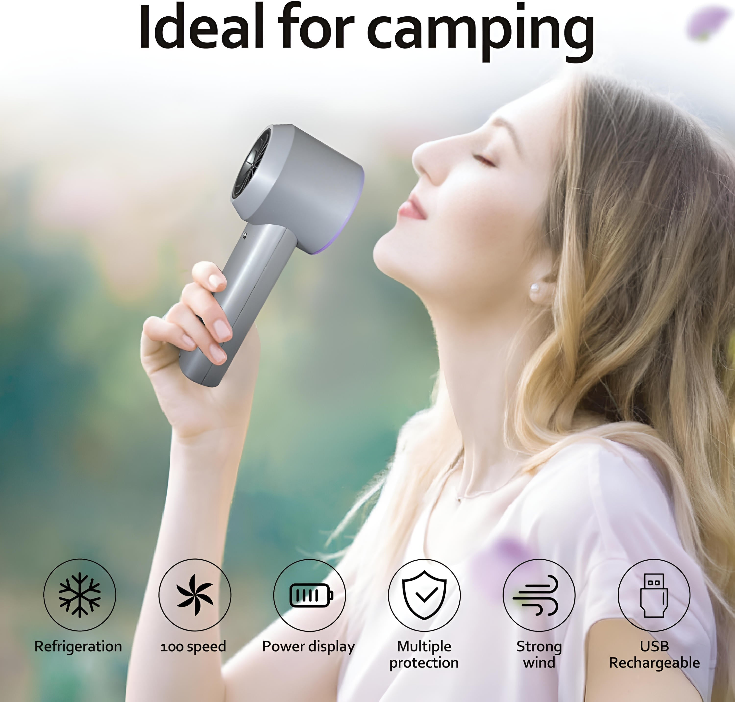 Handheld Portable Fan with Rechargeable Battery - Image 7