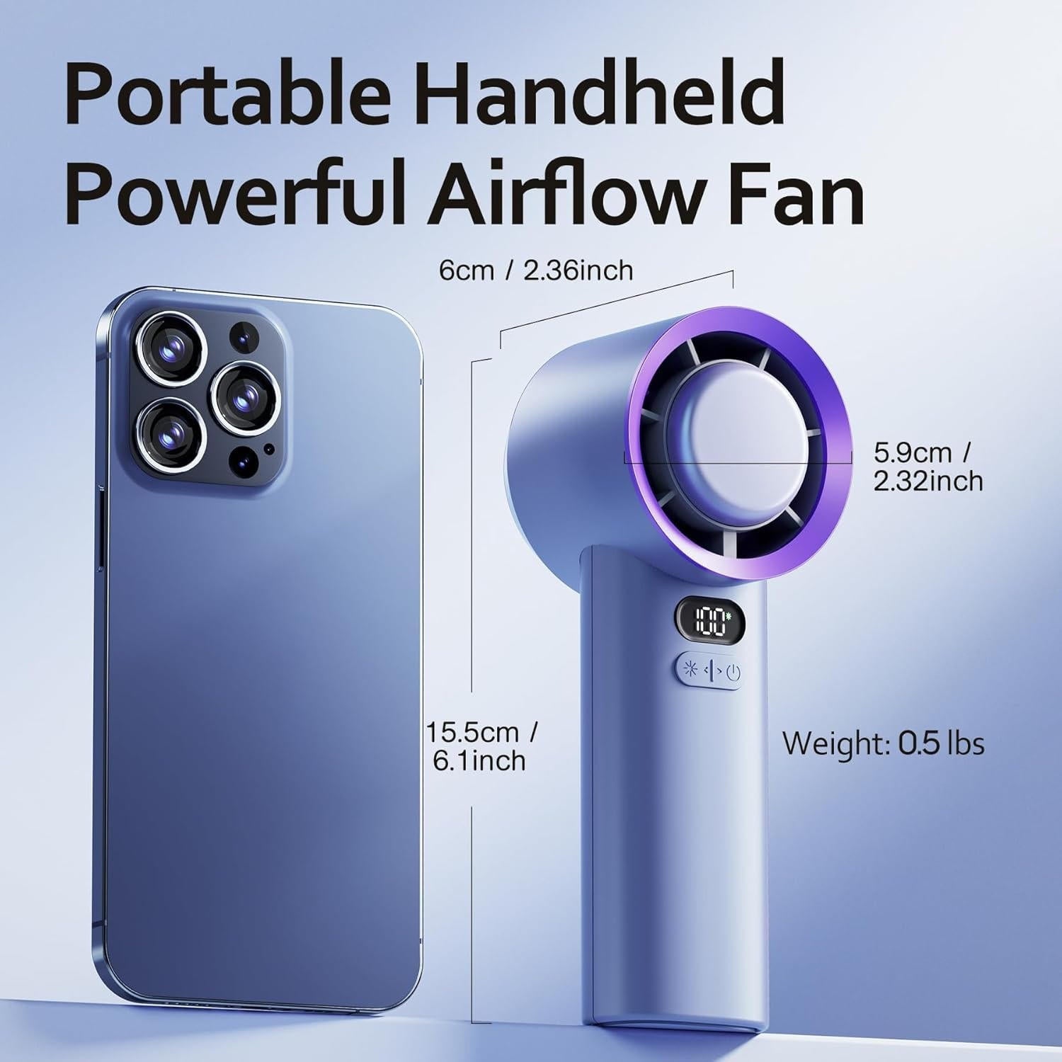 Handheld Portable Fan with Rechargeable Battery - Image 8