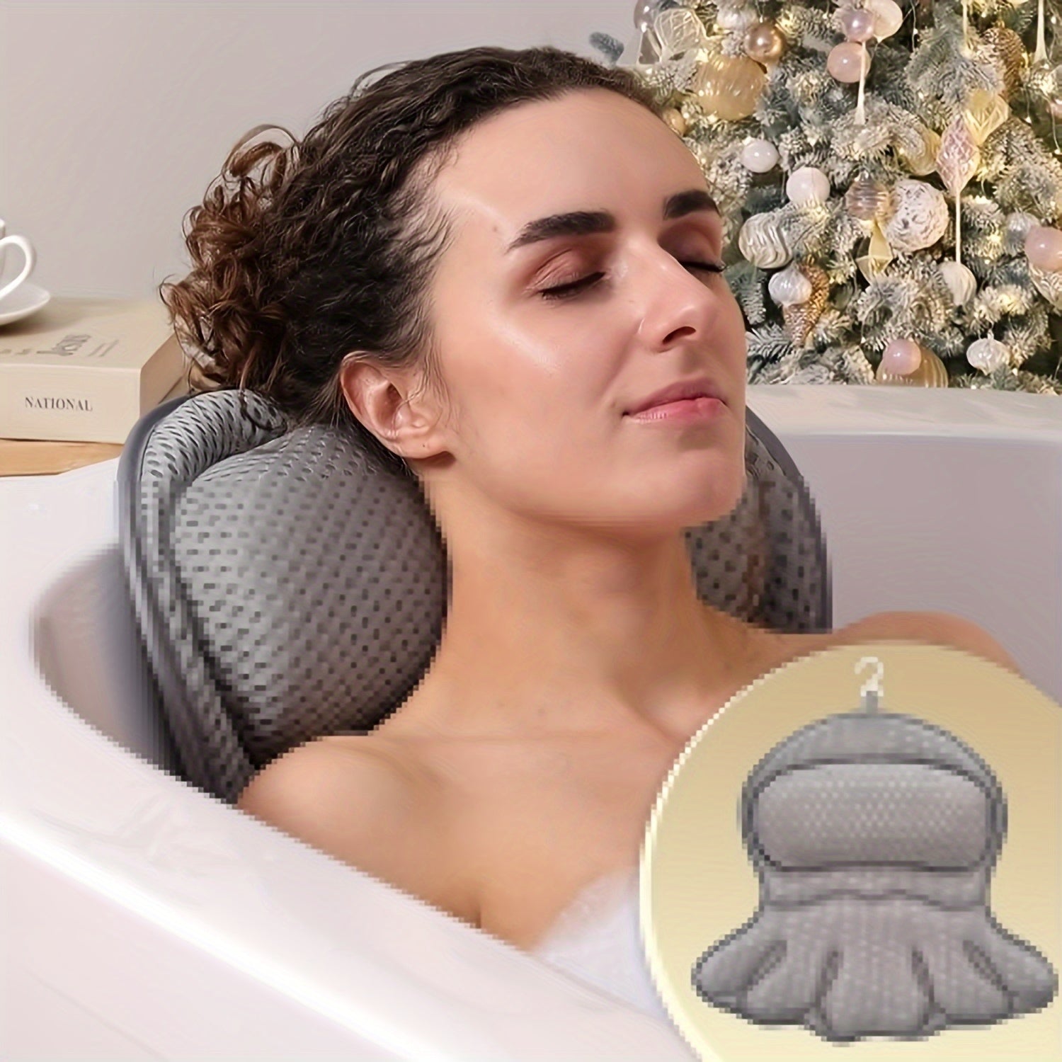Breathable Ergonomic Bath Pillow for Relaxation - Image 4