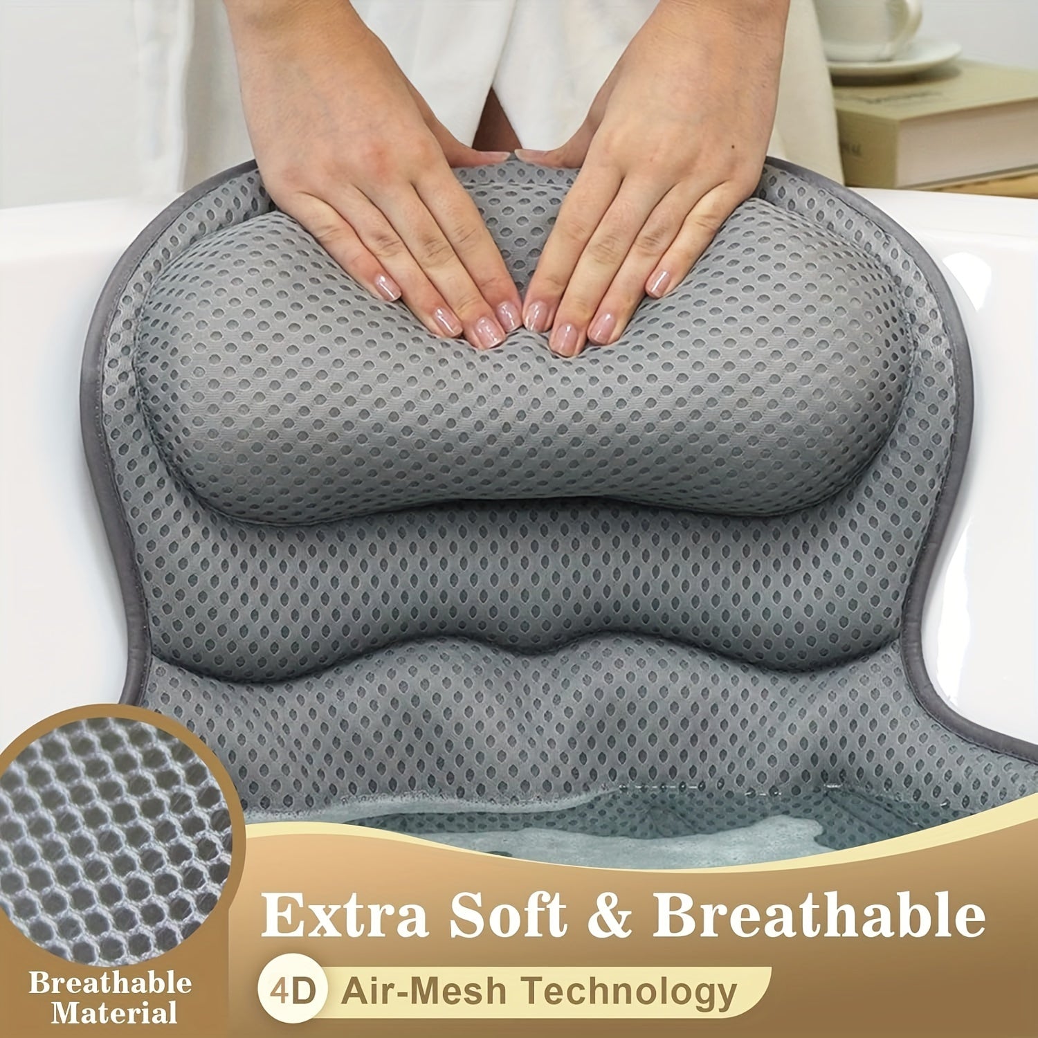 Breathable Ergonomic Bath Pillow for Relaxation - Image 10