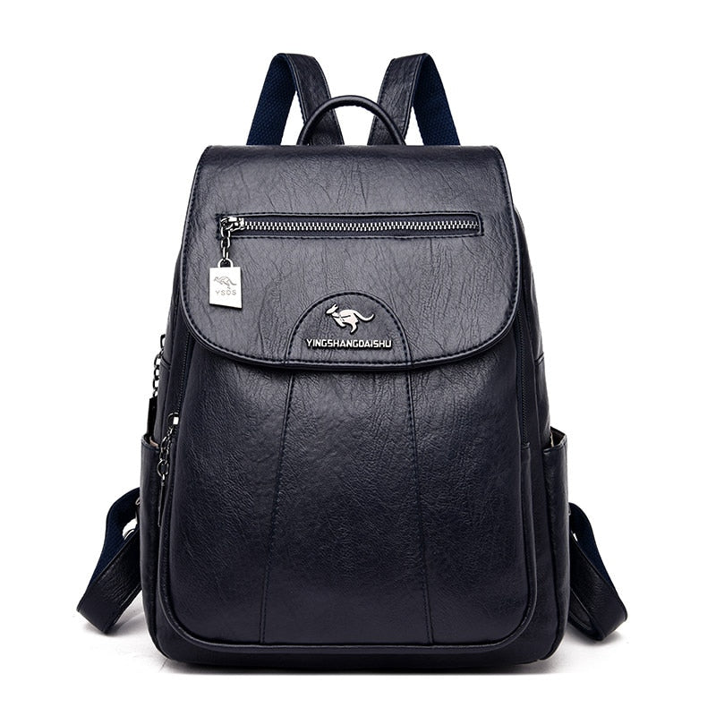 Women’s Leather Backpack – Large Capacity, Soft & Casual Style - Image 5