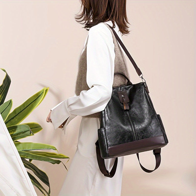 Women’s Vegan PU Leather Backpack with Secure Design - Image 5