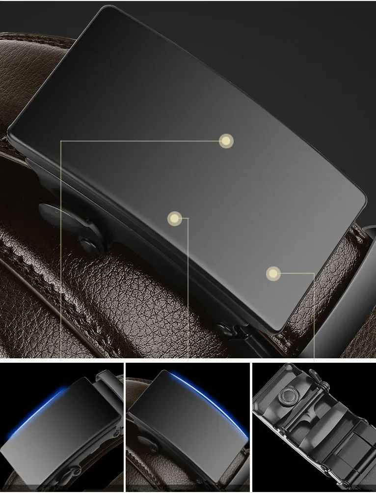 Men’s Black Business Belt – PU Leather, Automatic Buckle - Image 4