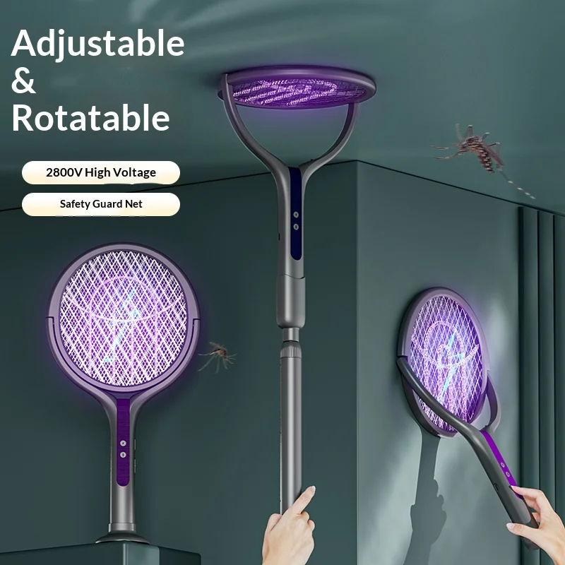 Rechargeable Electric Mosquito Swatter with Rotating Head
