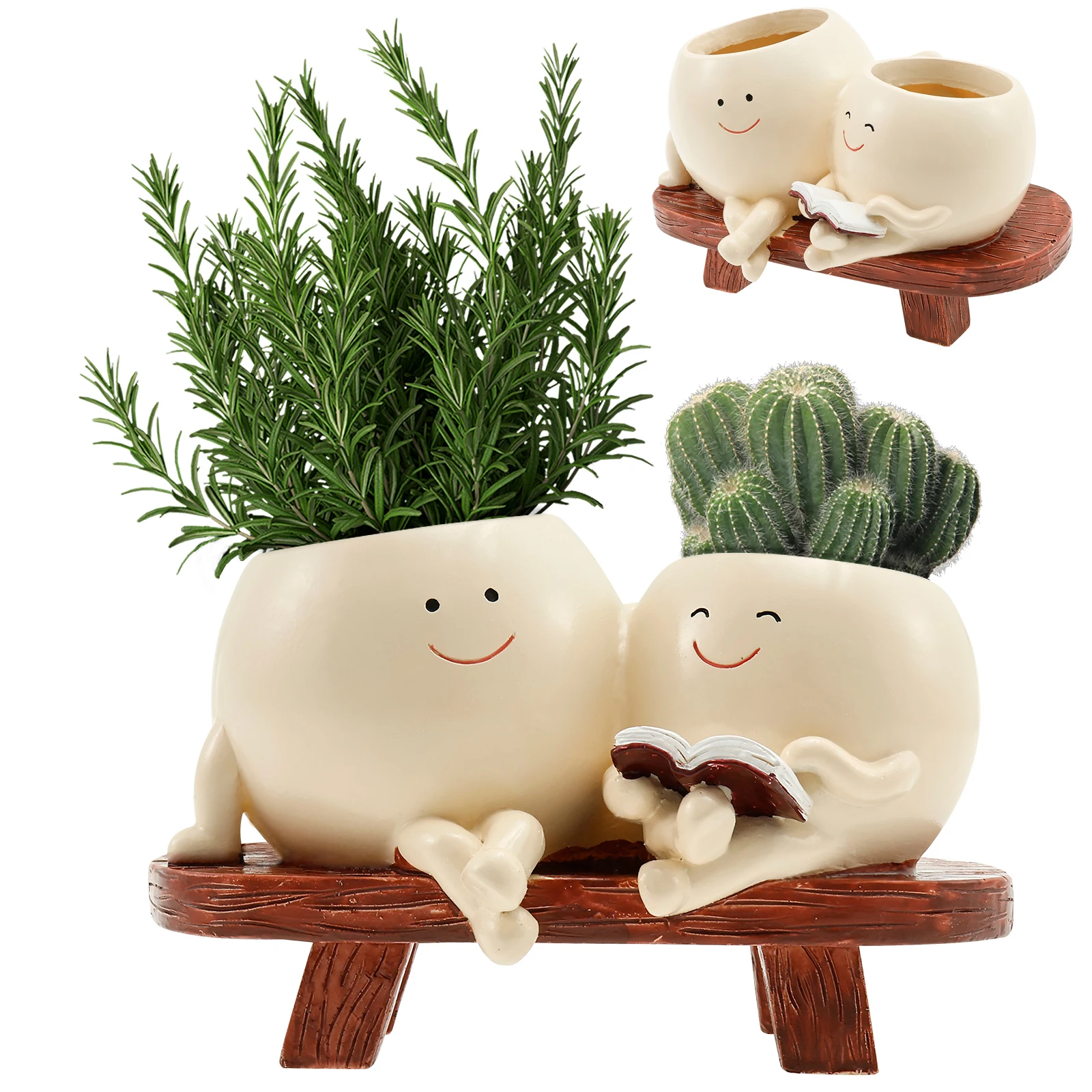 Novelty Smile Design Succulent Flower Pot for Home Garden