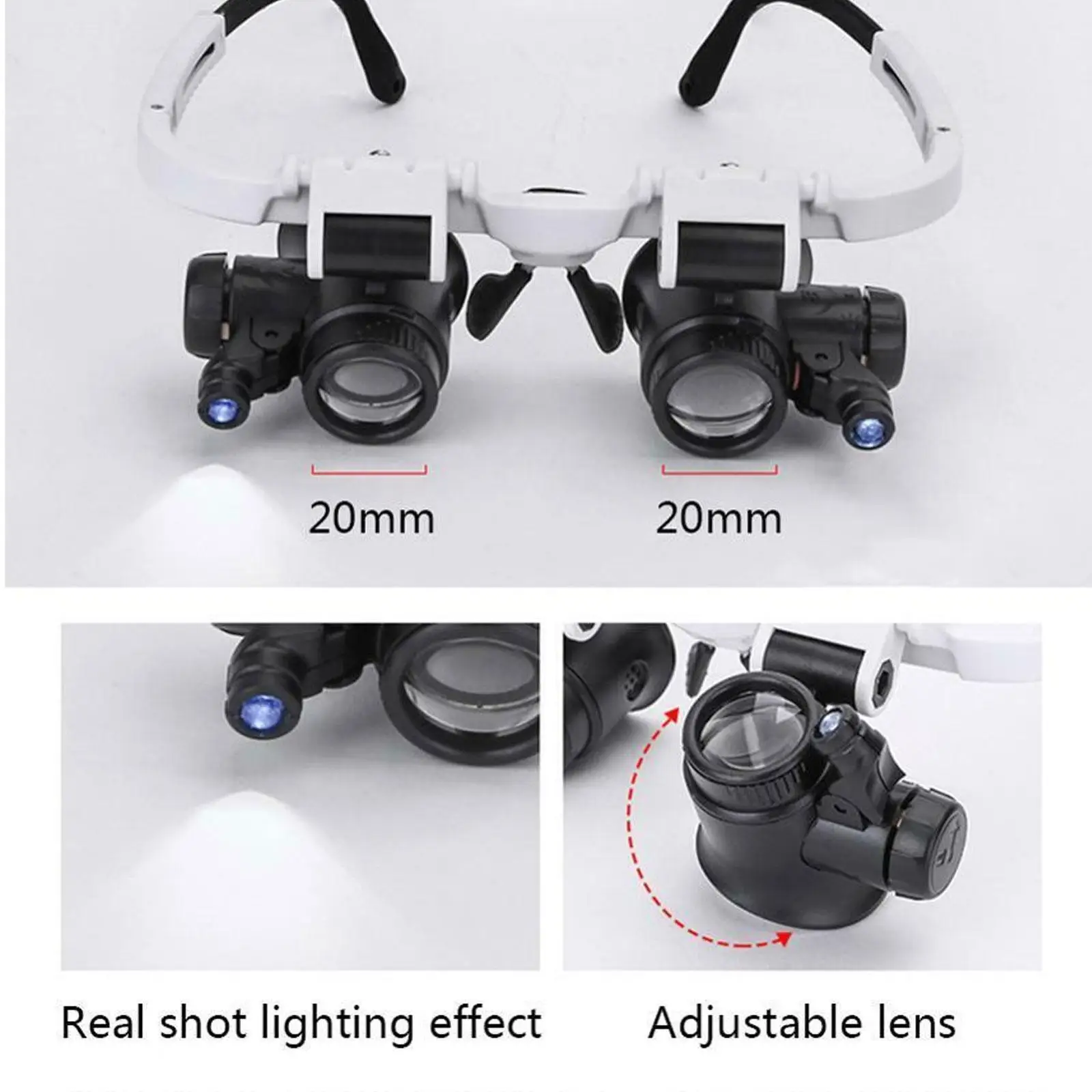 Jeweler Head-Mounted LED Magnifying Headband 8X–23X - Image 2