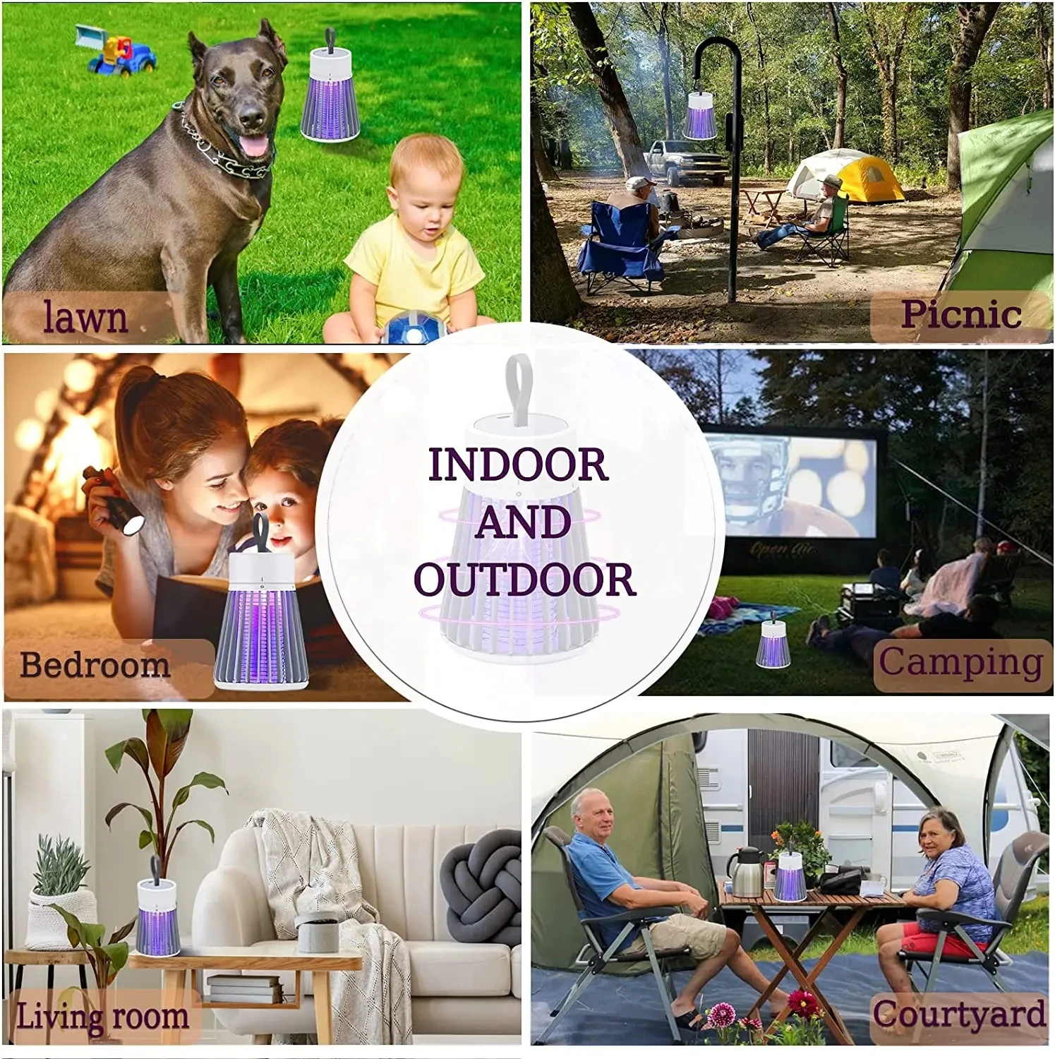 Rechargeable Mosquito and Insect Killer LED Lamp