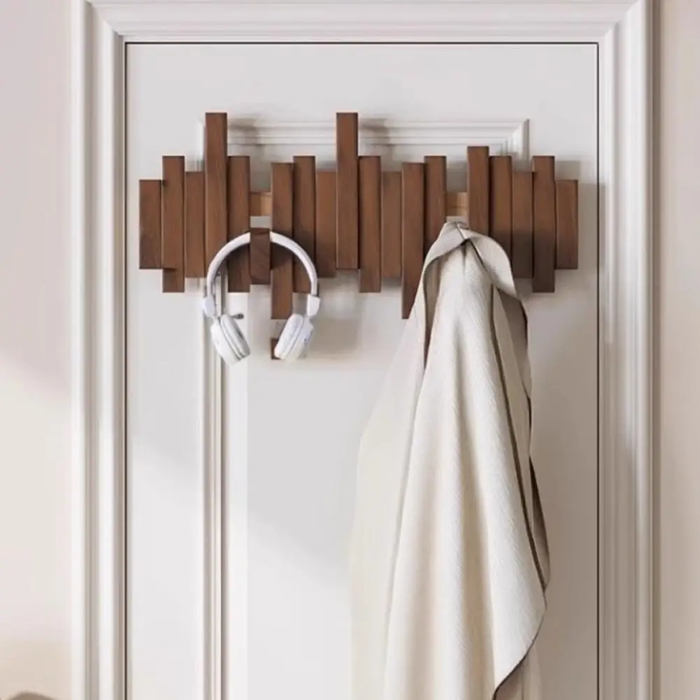 Solid Wood Wall Coat Rack – Piano Key Hooks, No Drilling - Image 8