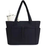 Lightweight Quilted Portable Women’s Tote Bag Black Khaki