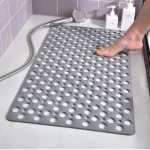 Non-Slip Bathroom Mat with Suction Cups and Drainage