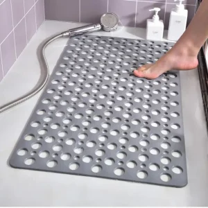 Non-Slip Bathroom Mat with Suction Cups and Drainage
