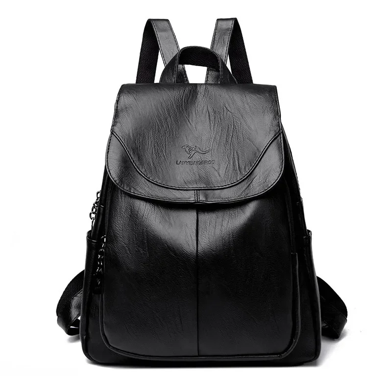 Women’s Minimalist Backpack – Pure Color, Double Shoulder, Zipper - Image 5