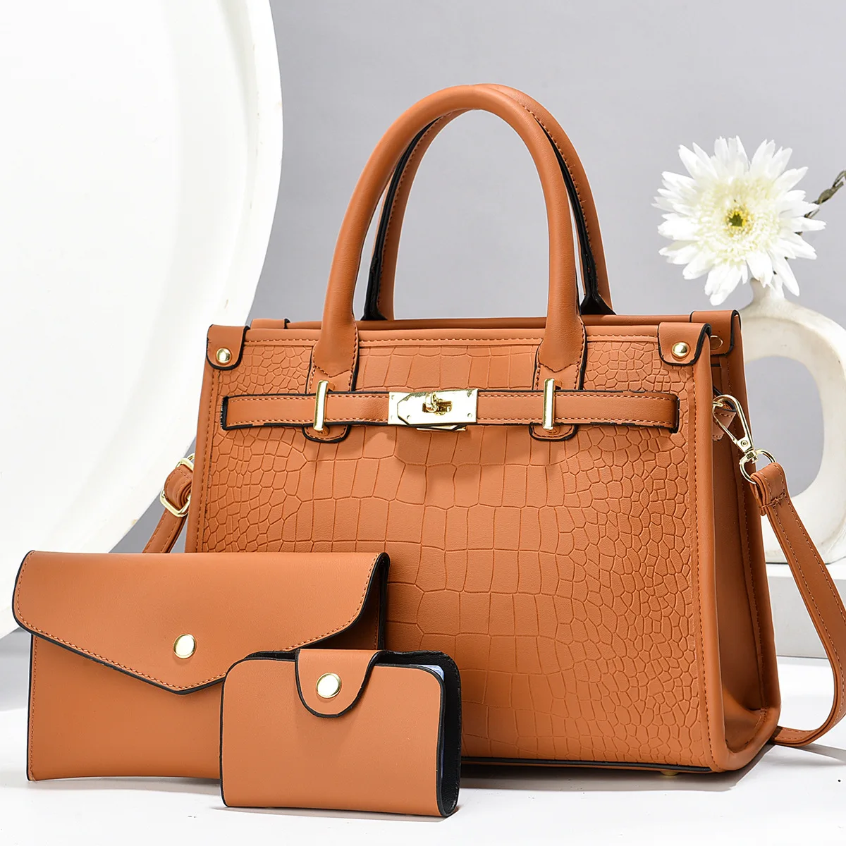 Trendy korean Women’s PU Leather Handbag Large Shell Shape - Image 4