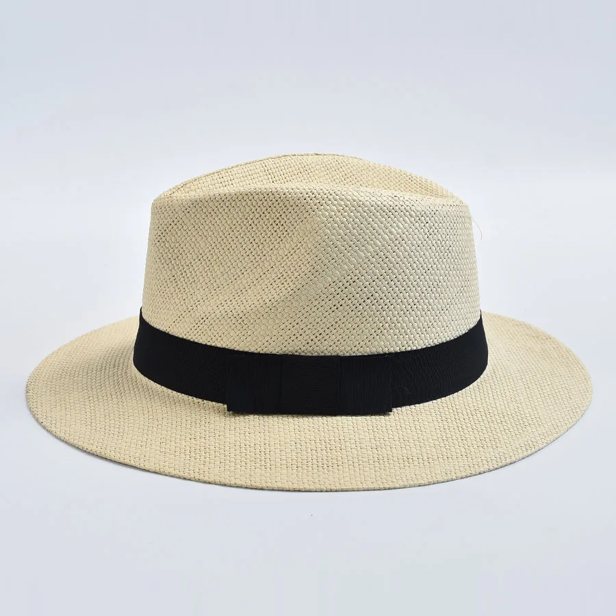 Casual Unisex Straw Panama Hat with UV Protection - Image 2