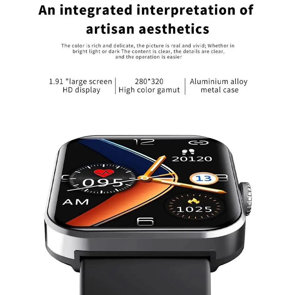 Men Smartwatch 1.91” IPS – Blood Glucose & Health Tracking - Image 3