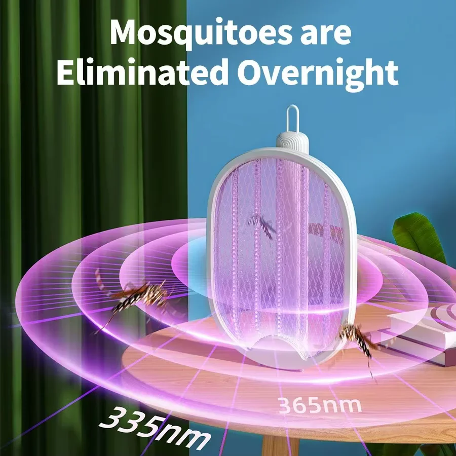 Foldable Electric Mosquito Killer USB Rechargeable Swatter - Image 2