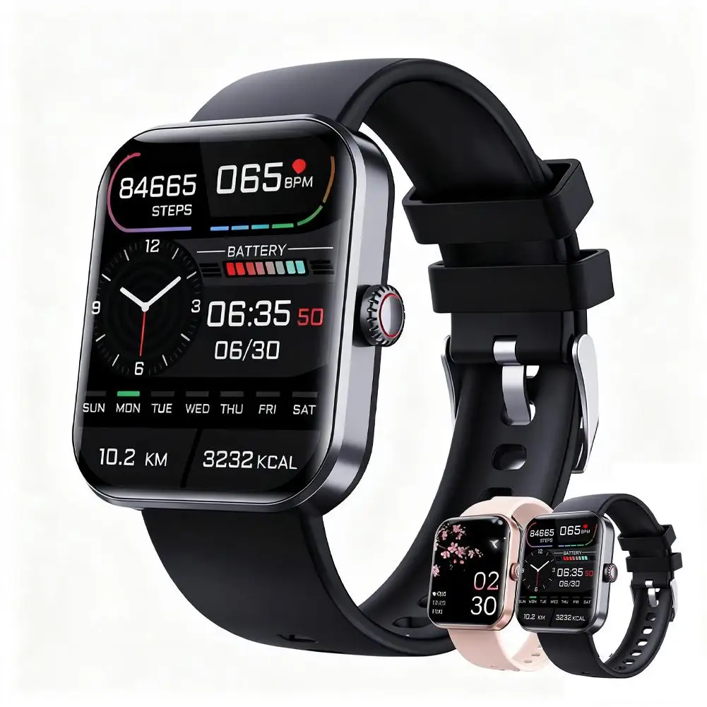 Men Smartwatch 1.91” IPS – Blood Glucose & Health Tracking