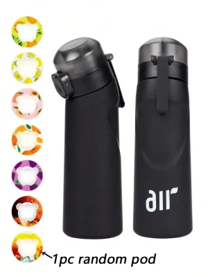 Air Water Bottle with Flavor Pod and Straw Leak-Proof