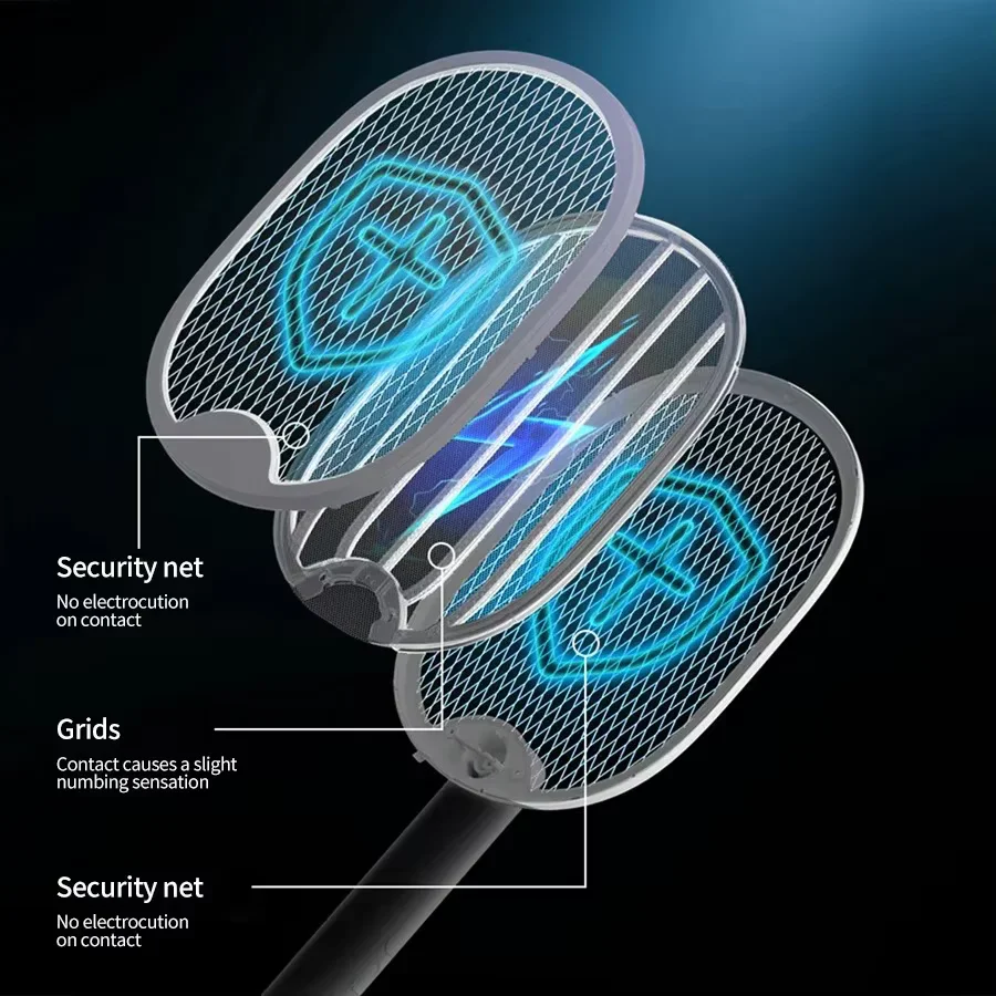 Foldable Electric Mosquito Killer USB Rechargeable Swatter - Image 4