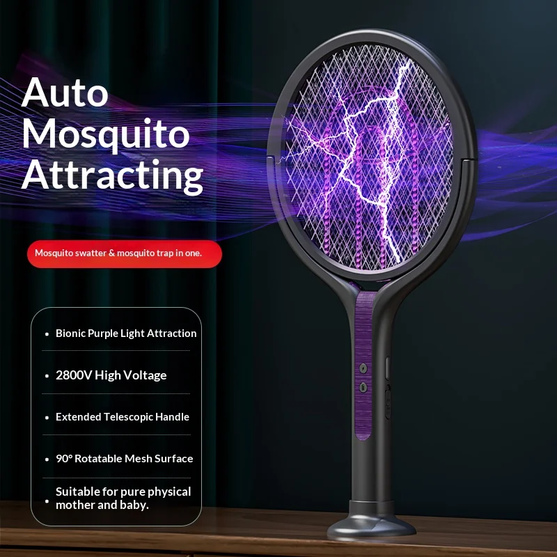 Rechargeable Electric Mosquito Swatter with Rotating Head - Image 2
