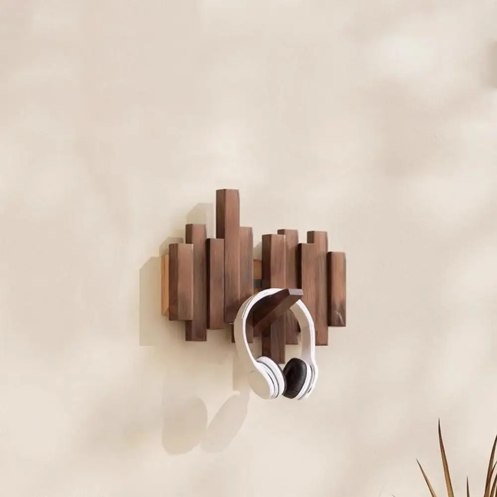 Solid Wood Wall Coat Rack – Piano Key Hooks, No Drilling - Image 6
