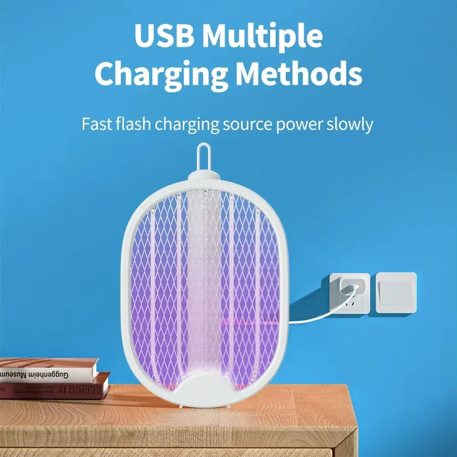 Foldable Electric Mosquito Killer USB Rechargeable Swatter - Image 3