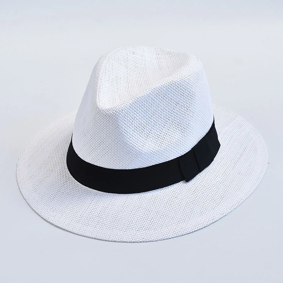 Casual Unisex Straw Panama Hat with UV Protection - Image 5