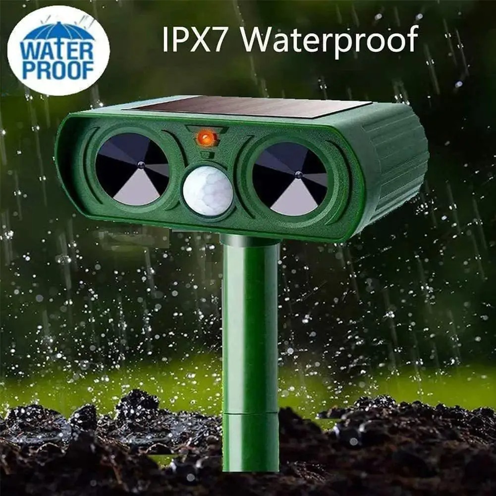 Solar Ultrasonic LED Cat Dog Repeller for Garden - Image 7