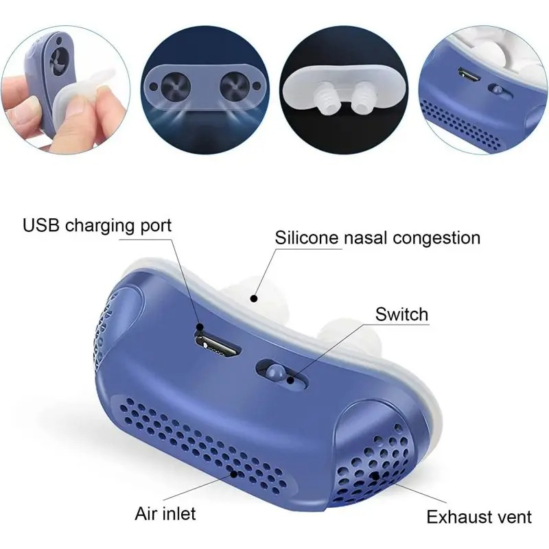 New Generation Blue Adjustable Electric Anti-Snore Device - Image 3