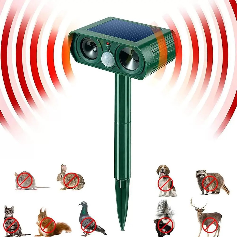 Solar Ultrasonic LED Cat Dog Repeller for Garden - Image 5