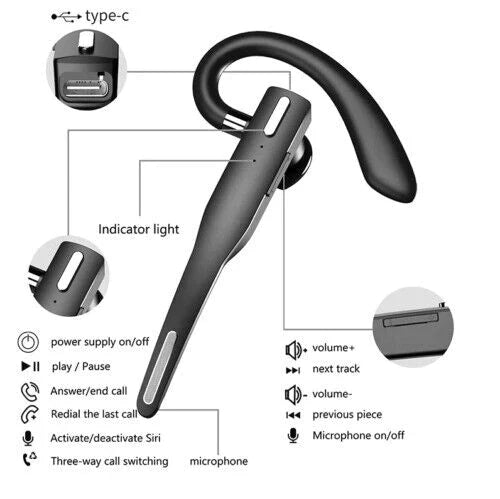 Trucker Bluetooth Headset 5.1 – Dual Mic Noise Cancelling - Image 4