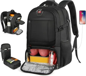 Extra-Large Travel Backpack with Lunch Compartment and USB Port
